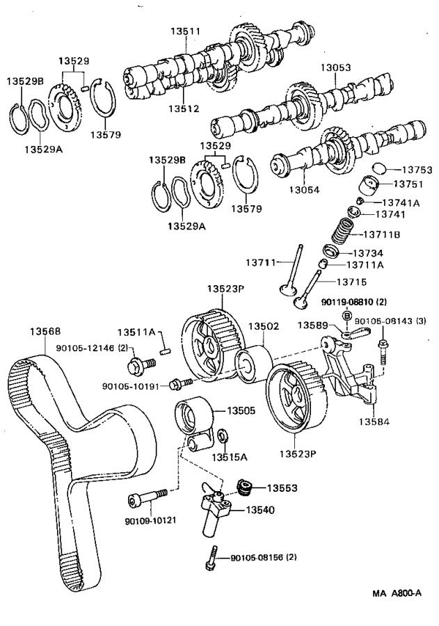 2000 Lexus ES 300 Engine Timing Camshaft Gear. CAMSHAFT SUB; CAMSHAFT