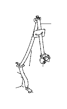 View 7357060250A1 Seat Belt Lap and Shoulder Belt (Left, Rear) Full-Sized Product Image
