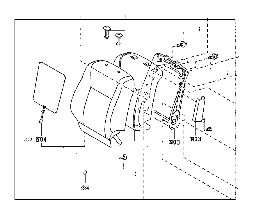 View 7144050M11C0 Seat Back (Left, Front) Full-Sized Product Image