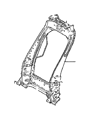 View 7101311020 Seat Back Frame (Right, Front) Full-Sized Product Image