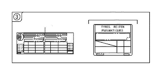 View 4266148170 LABEL,  TIRE PRESSURE INFORMATION Full-Sized Product Image