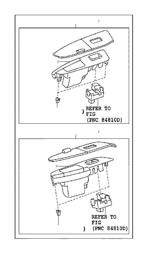 View 7427050091E2 Door Switch Trim Panel (Right, Rear) Full-Sized Product Image