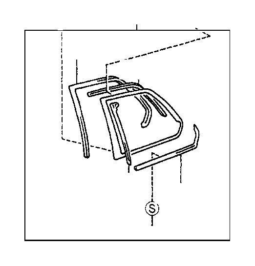 View 6816450030 Door Window Belt Weatherstrip (Left, Rear) Full-Sized Product Image