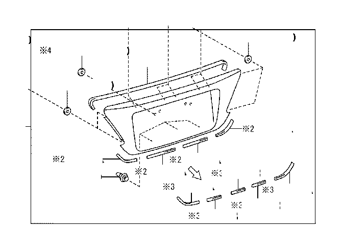 View 7680133400B2 GARNISH SUB-ASSEMBLY,  LUGGAGE COMPARTMENT DOOR,  OUTSIDE Full-Sized Product Image