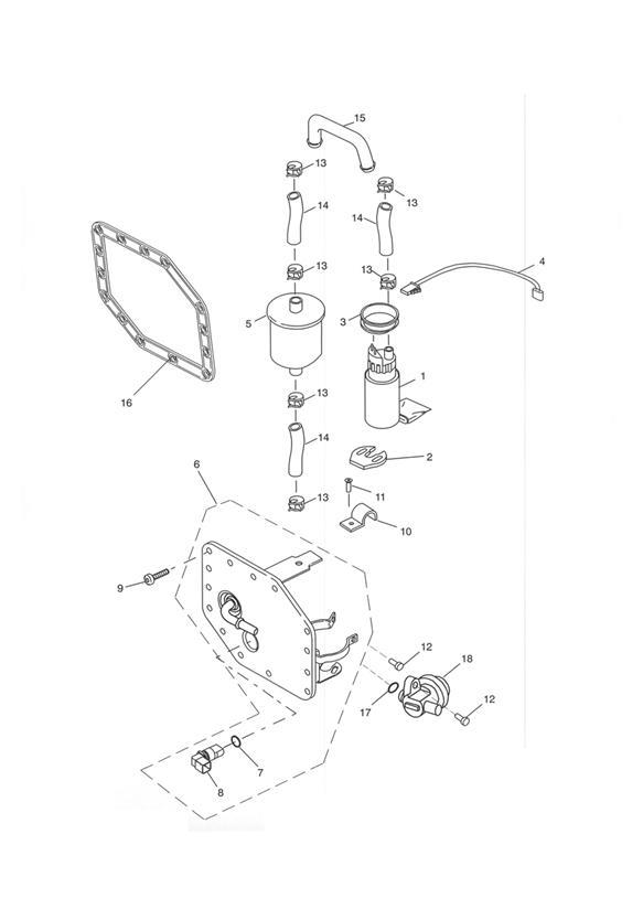 Diagram Fuel Pump and Filter 207555 > for your 2013 Triumph Speed Triple  141872 > 210444 