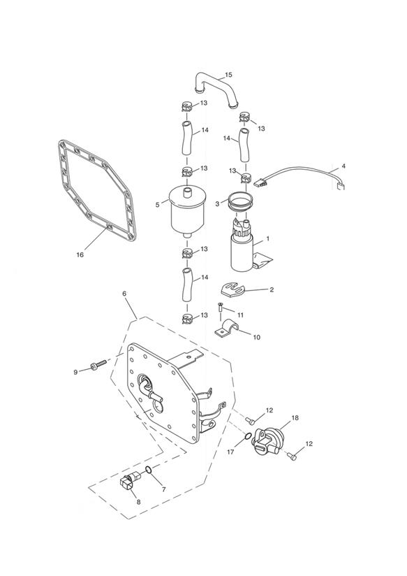 Diagram Fuel Pump and Filters 207555 > for your 2001 Triumph Daytona  955i 132513 > 