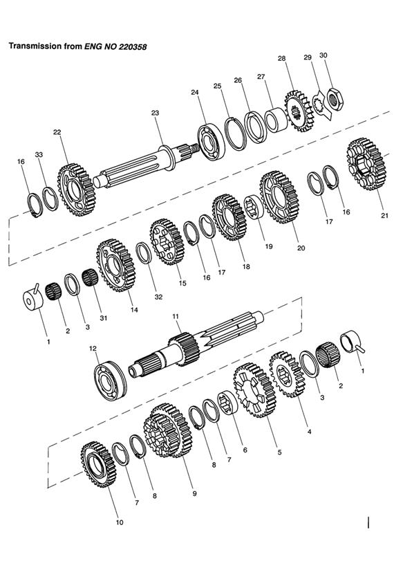 Diagram Transmission Eng No 220358 > for your 2000 Triumph Thunderbird   