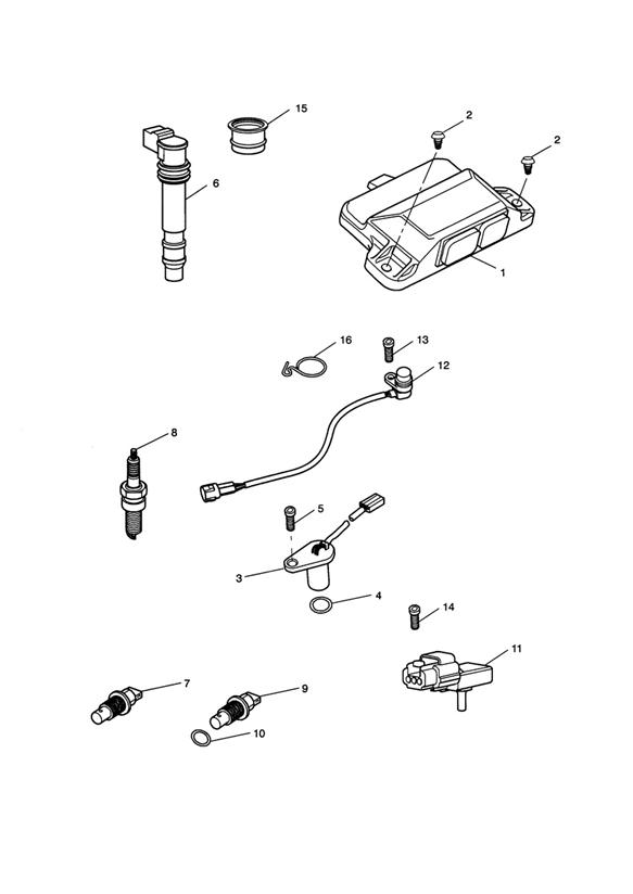 Diagram Engine Management System for your 1997 Triumph Speed Triple  141872 > 210444 