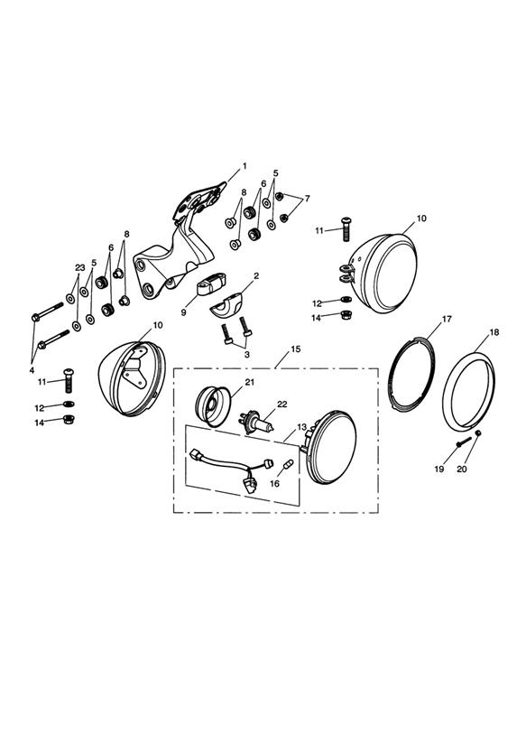 Diagram Headlight Assembly for your Triumph