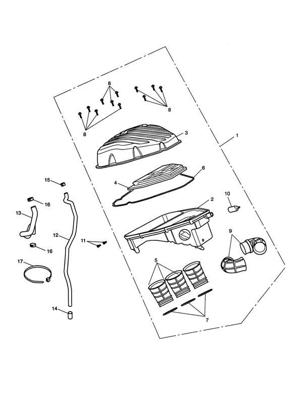 Diagram Airbox for your 2000 Triumph Daytona  955i 132513 > 