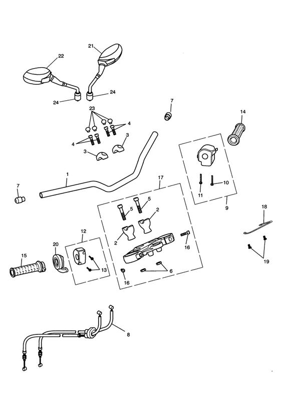 Diagram High Handlebars & Switches for your Triumph