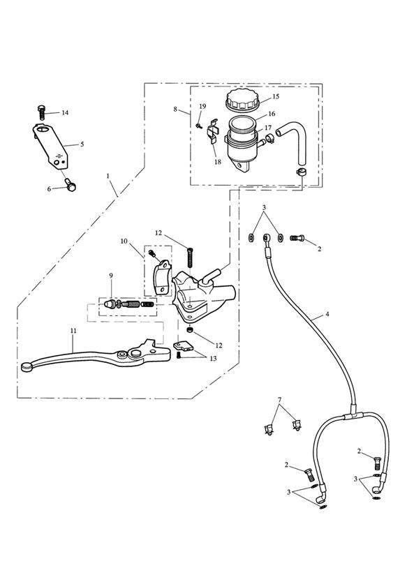 Diagram Front Brake Master Cylinder & Hoses >333178 for your Triumph