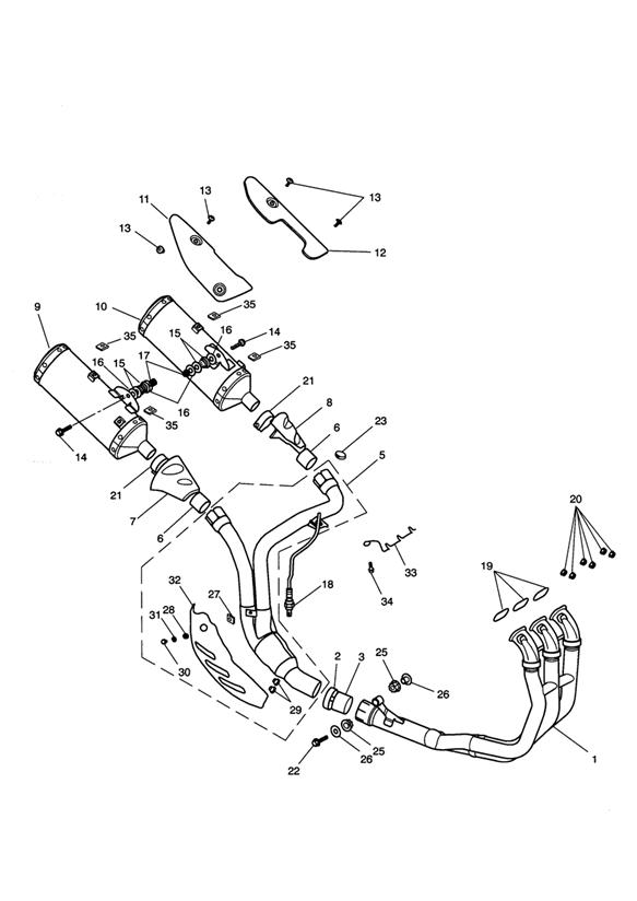 Diagram Exhaust System - 333179 > for your 2020 Triumph Bonneville  T120 