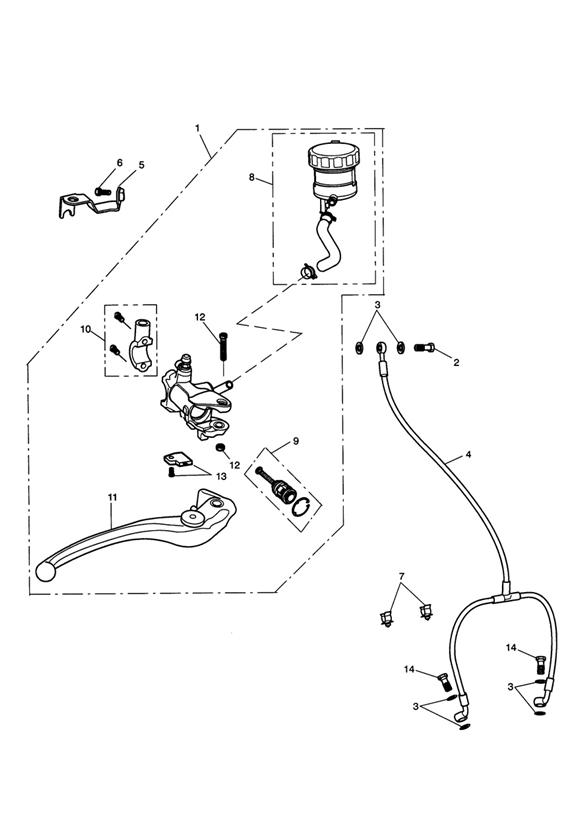 Diagram Front Brake Master Cylinder & Hoses - 333179 > for your Triumph