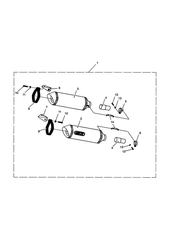 Diagram Arrow Slip-on Mufflers for your 1999 Triumph Speed Triple 210445 > 461331  