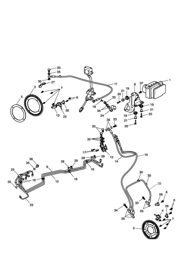 Diagram ABS Components for your 2015 Triumph Thruxton  900 EFI 