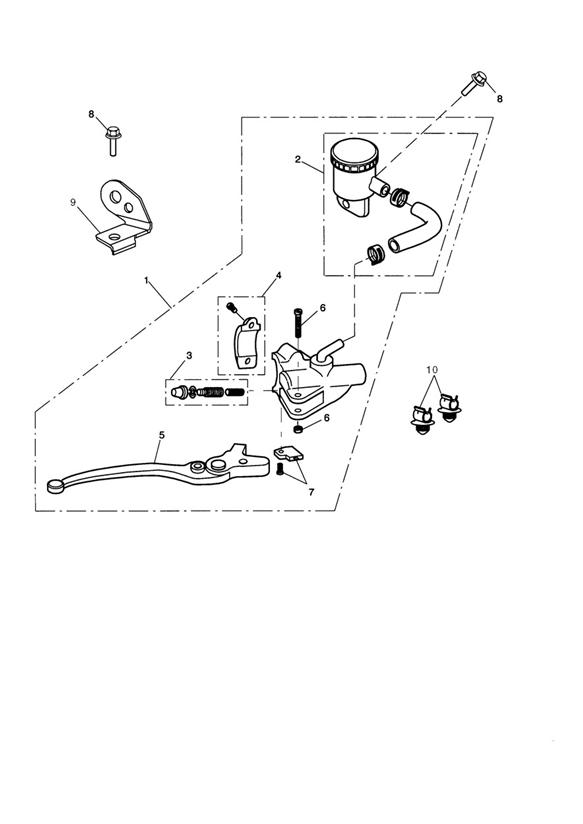 Diagram Front Brake Master Cylinder & Hoses for your Triumph