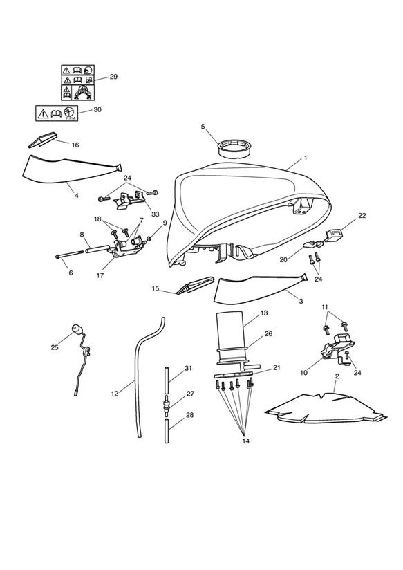 Diagram Fuel Tank & Fittings for your 2011 Triumph Sprint  GT 