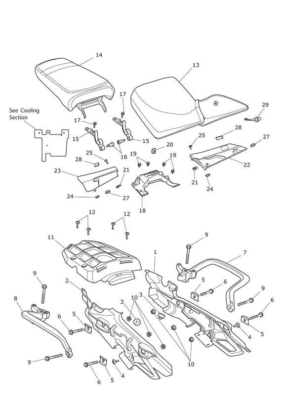 Diagram Rear Bodywork & Seat for your 2018 Triumph Bonneville Speedmaster   