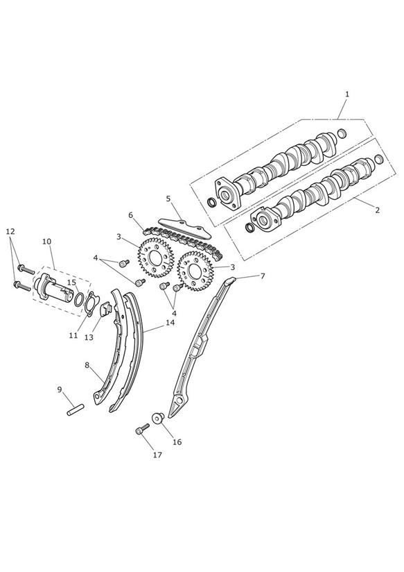 Diagram Camshaft & Camshaft Drive for your Triumph