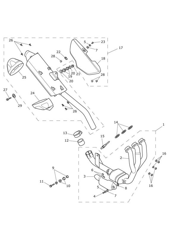 Diagram Exhaust System for your 2015 Triumph Tiger  EXPLORER XR 