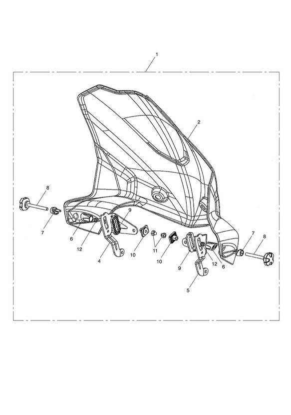 Diagram Adjustable High Screen Kit for your 2014 Triumph Tiger 800XC  