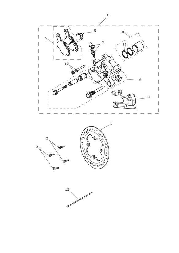 Diagram Rear Brake & Disc for your Triumph Tiger  