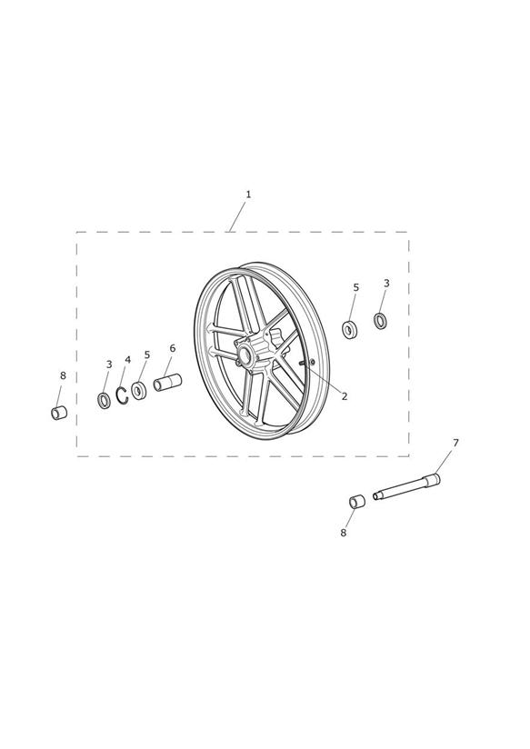 Diagram Front Wheel for your 2015 Triumph Thruxton  900 EFI 