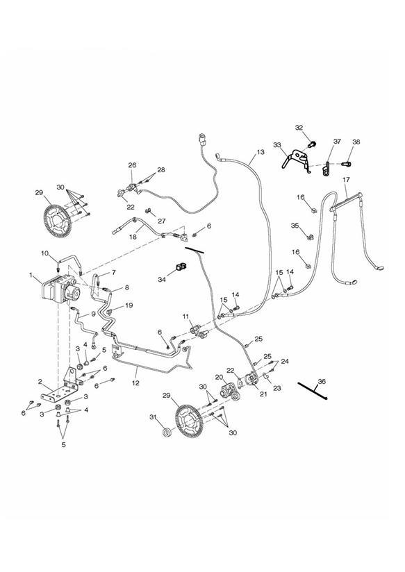 Diagram ABS Components - ABS Version Only for your 2016 Triumph Thunderbird   