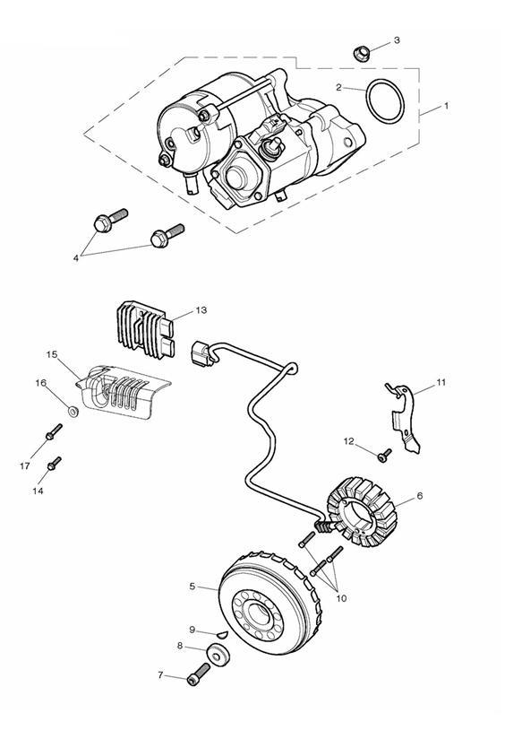 Diagram Starter & Alternator for your Triumph