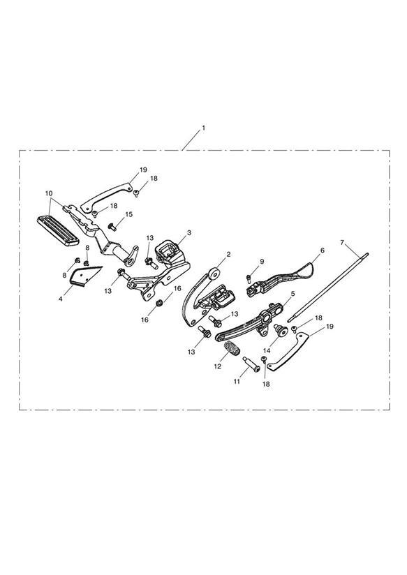 Diagram Footboard Control & Mtg Kit, Rider for your Triumph