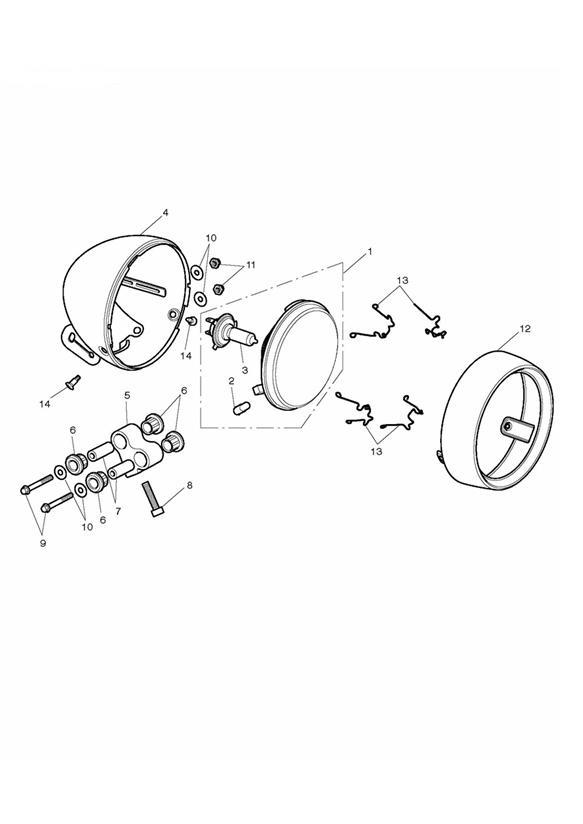 Diagram Headlight Assembly for your Triumph