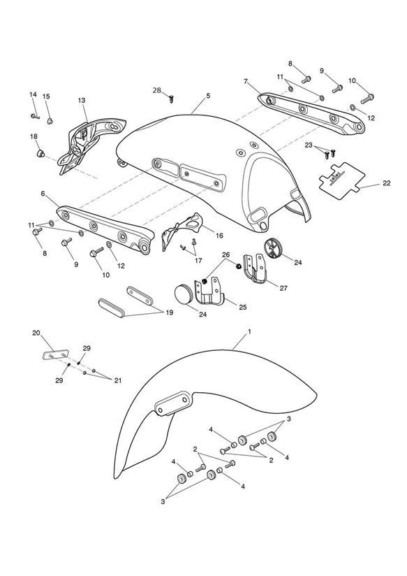 Diagram Mudguards for your Triumph