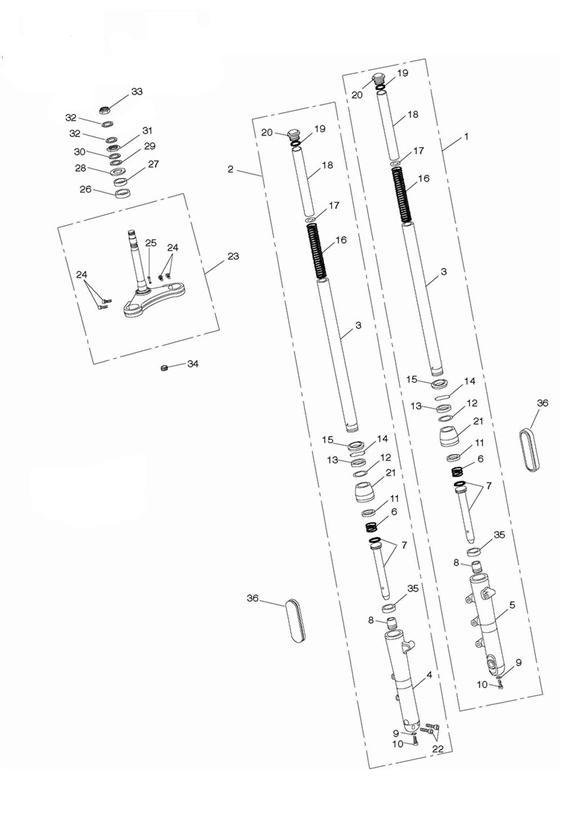 Diagram Front Forks & Lower Yoke for your Triumph