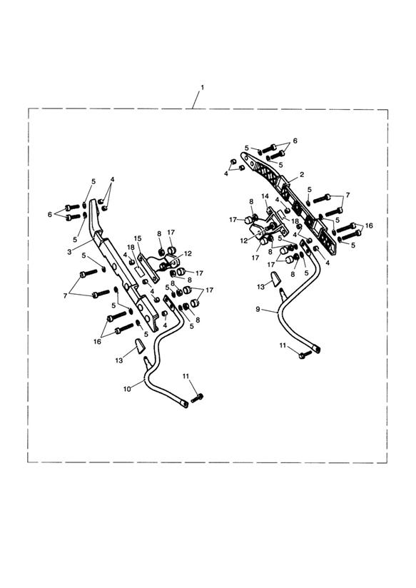 Diagram 2 Box Pannier Fitting Kit for your 2006 Triumph Scrambler  EFI 