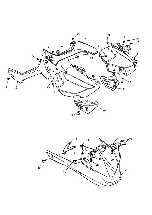 Diagram Side Fairings > 483575 for your 2014 Triumph Tiger   