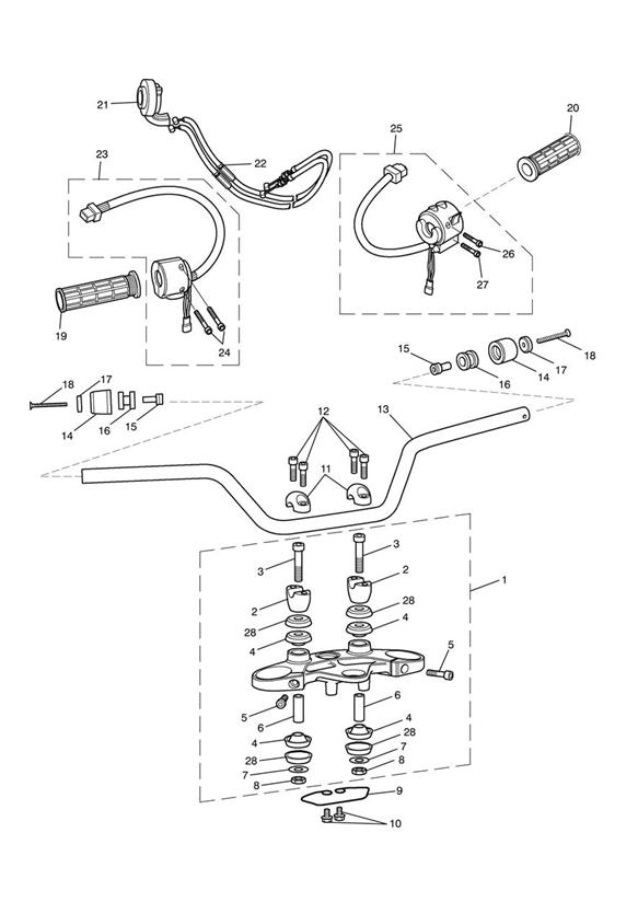 Diagram Handlebars & Switches > 483575 for your 2017 Triumph Street Cup   