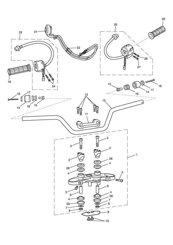 Diagram Handlebars & Switches 483576 > for your 2018 Triumph Thruxton  1200 