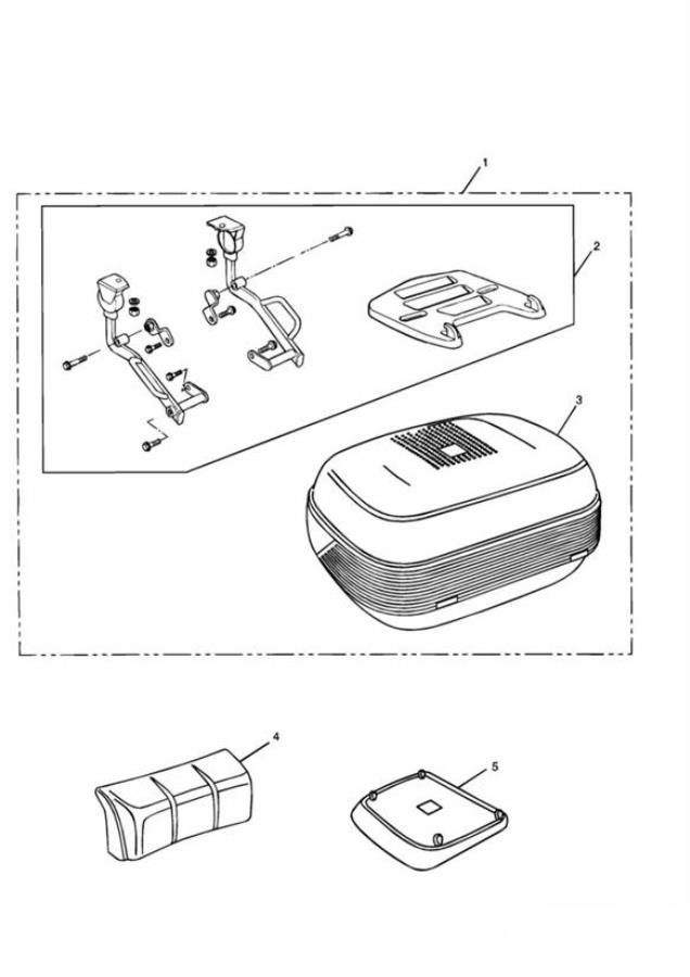 Full size assembly image of 50 Litre Top Box & Monorack + Back Rest-Back Rack (1/1)