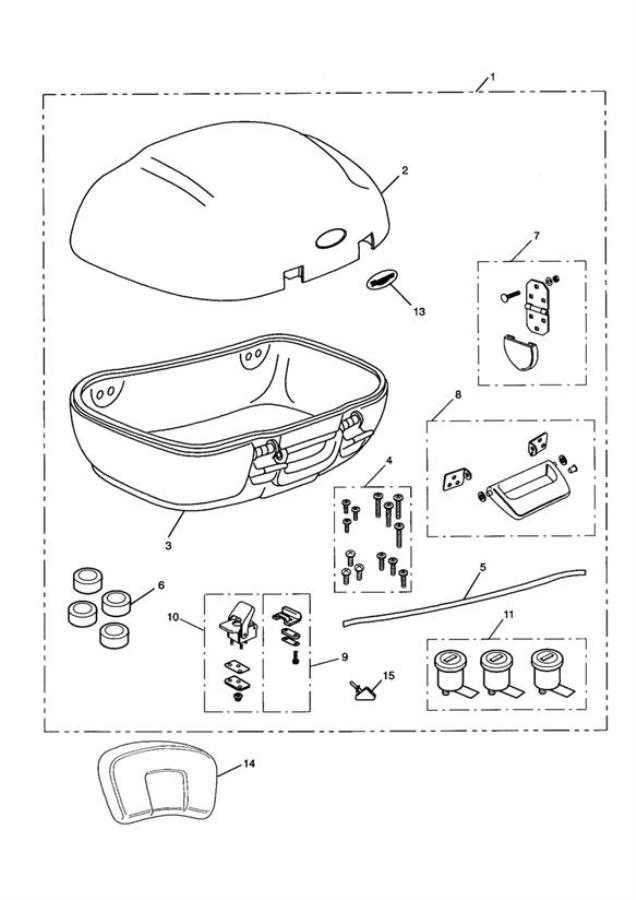 Full size assembly image of Colour Coordinated Top Box (from VIN 55072) (1/1)