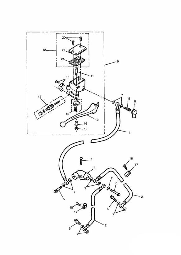 Diagram Front Brake Master Cylinder for your 2007 Triumph Bonneville  from VIN 380777/ SE 