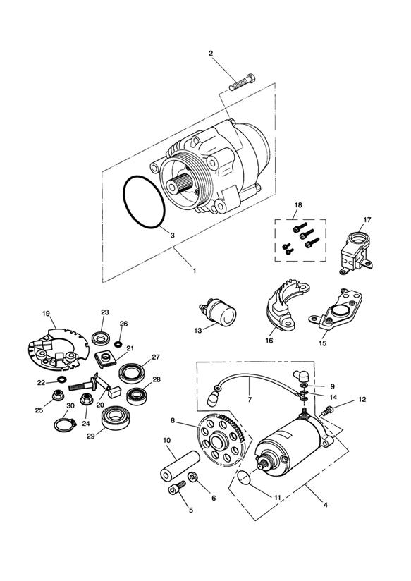 Diagram Alternator/Starter for your 2019 Triumph Thunderbird  1600 & 1700 STORM 