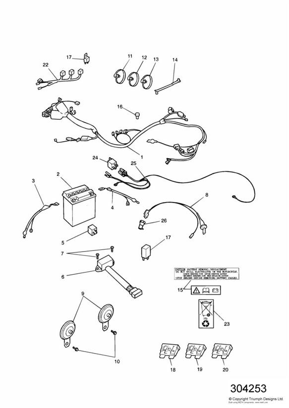 Diagram Electrical Equipment for your 2017 Triumph Bonneville Bobber   