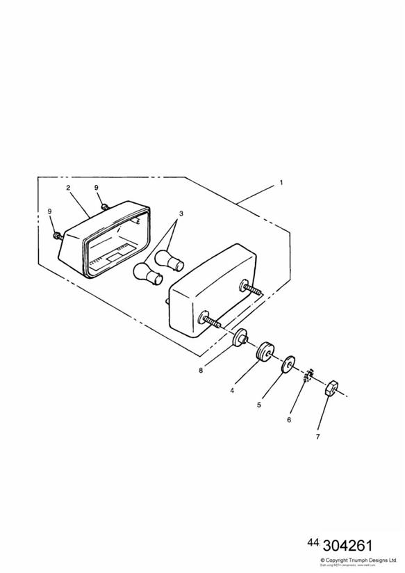 Diagram Rear Lamps for your Triumph