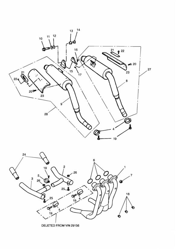 Diagram Exhaust System for your 2017 Triumph Bonneville  T100 BLACK 