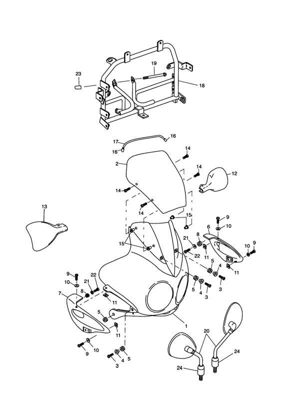 Diagram Bodywork - Cockpit for your 2015 Triumph Thruxton  900 EFI 