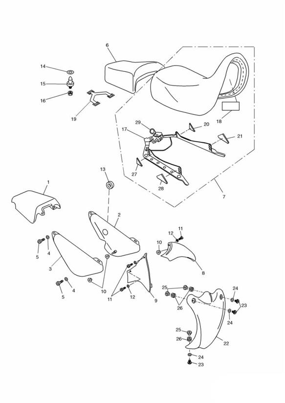 Diagram Bodywork - Rear/Seat for your Triumph Bonneville Bobber  