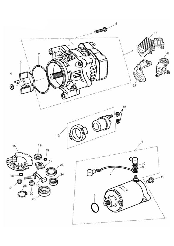 Diagram Alternator/Starter for your 2019 Triumph Thunderbird  1600 & 1700 STORM 