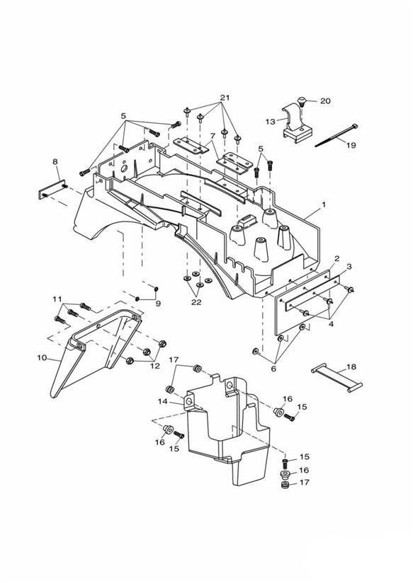 Diagram Rear Mudguard & Battery Box for your 2015 Triumph Thruxton  900 EFI 