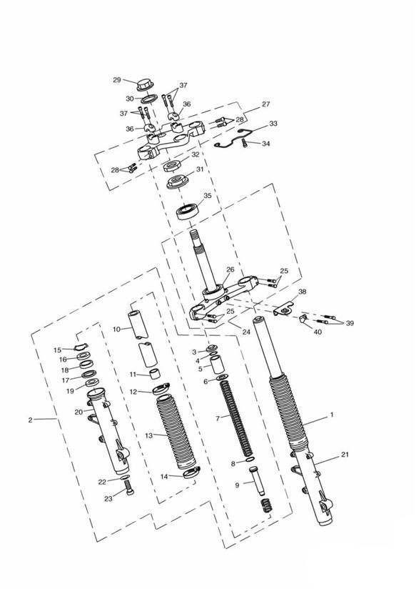 Diagram Front Forks and Yokes for your 2015 Triumph Thruxton  900 EFI 